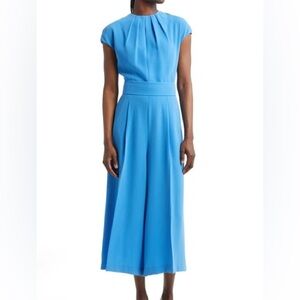 Judith & Charles Wide-Leg Pleated Jumpsuit – Cap Sleeve, Porcelain Blue, NWT